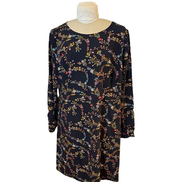 LOFT Dark Floral Dress Plus Sz. 18 - Picture 2 of 8